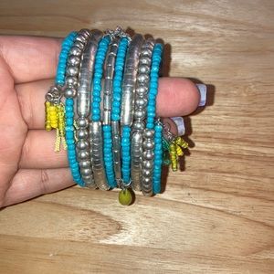 Blue and Sliver Bangle bracelet